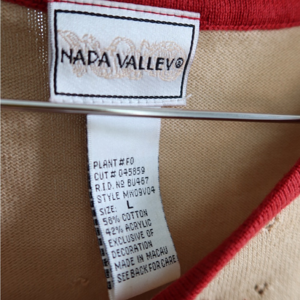 Embroidered Beige Kids Top with Red‎ Accents - Picture 6 of 6